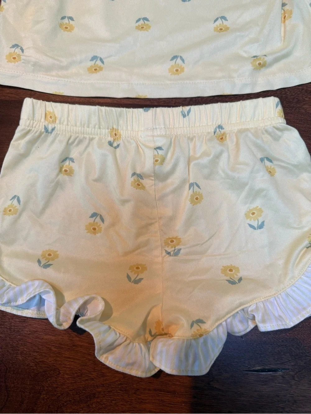 Yellow Floral Ruffle Tank & Shorts Set - Carters
